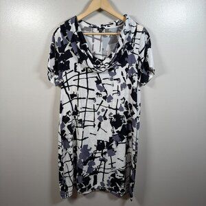 Shana Shift Dress Size Small Lagenlook Artsy Art to Wear Abstract Cowl Neck